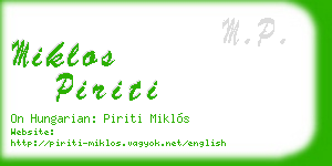 miklos piriti business card