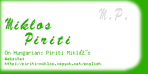 miklos piriti business card